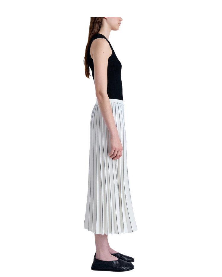 Pleated Miles Skirt In Crepe