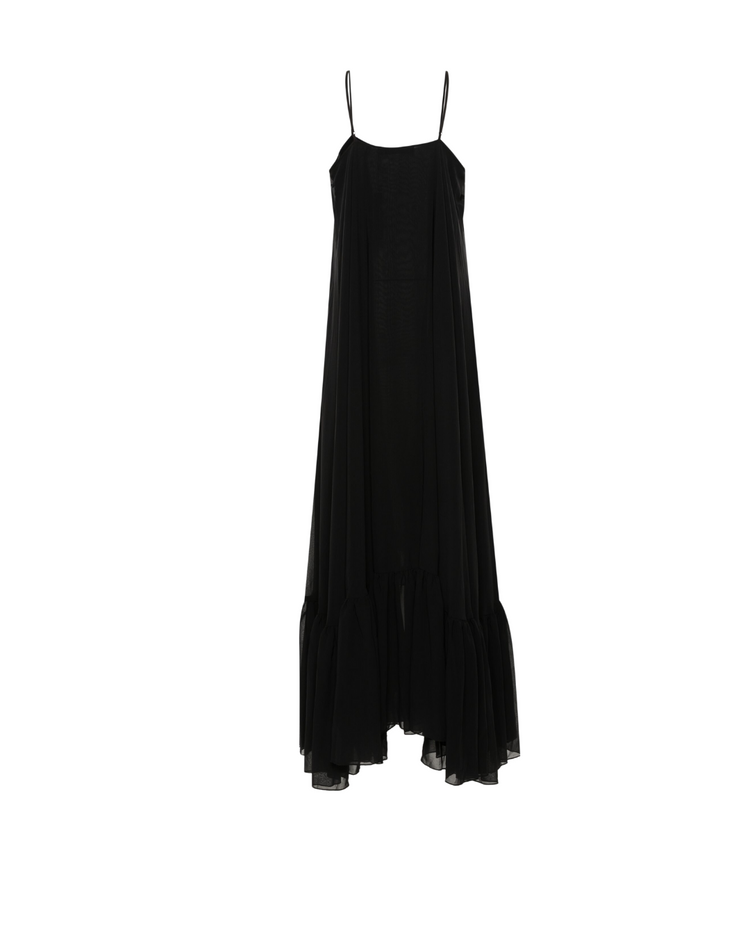 Chiffon Maxi Wide Dress Black