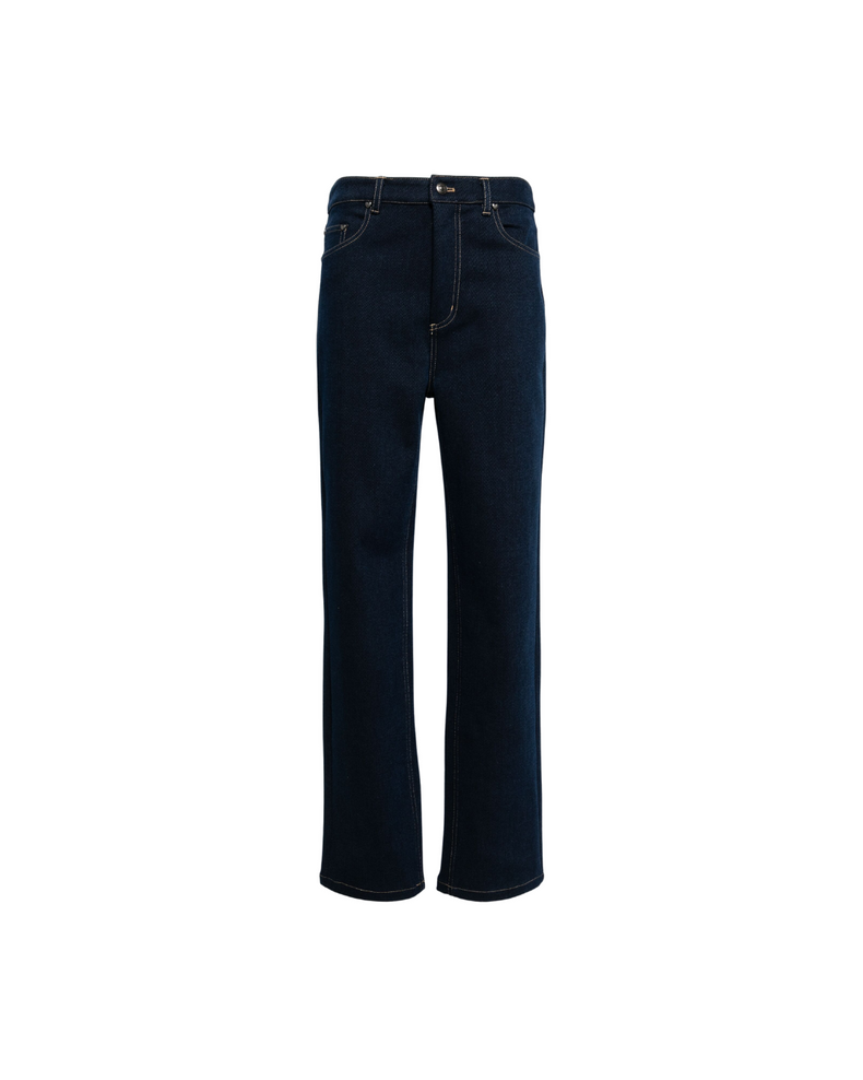 Stretchy Straight Pants Medium Blue Denim