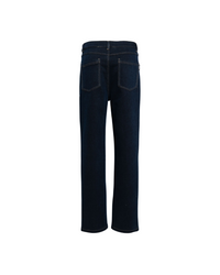 Stretchy Straight Pants Medium Blue Denim