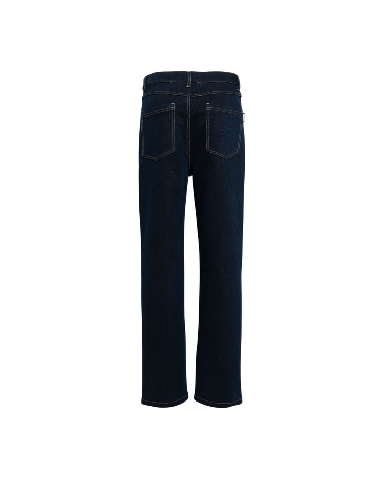 Stretchy Straight Pants Medium Blue Denim