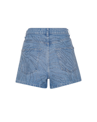 Rhinestone Denim Shorts Light Blue Denim