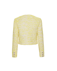 Boucle Cropped Jacket Pastel Yellow