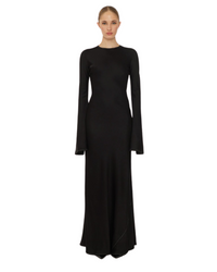 Satin Maxi Dress Black