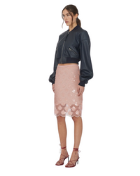 Sequin Pencil Skirt Peachskin