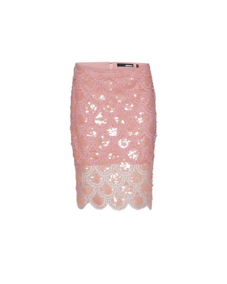 Sequin Pencil Skirt Peachskin