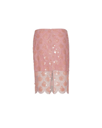 Sequin Pencil Skirt Peachskin