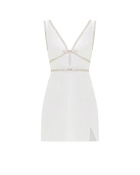 White Bonded Crepe Mini Dress