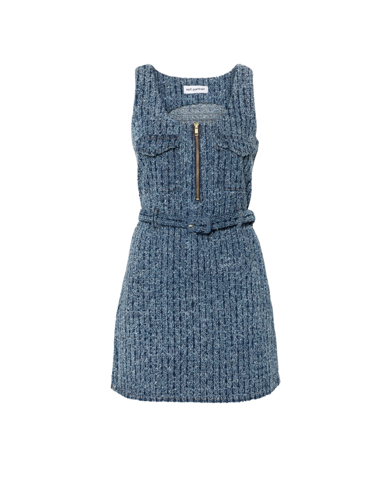 Textured Denim Mini Dress