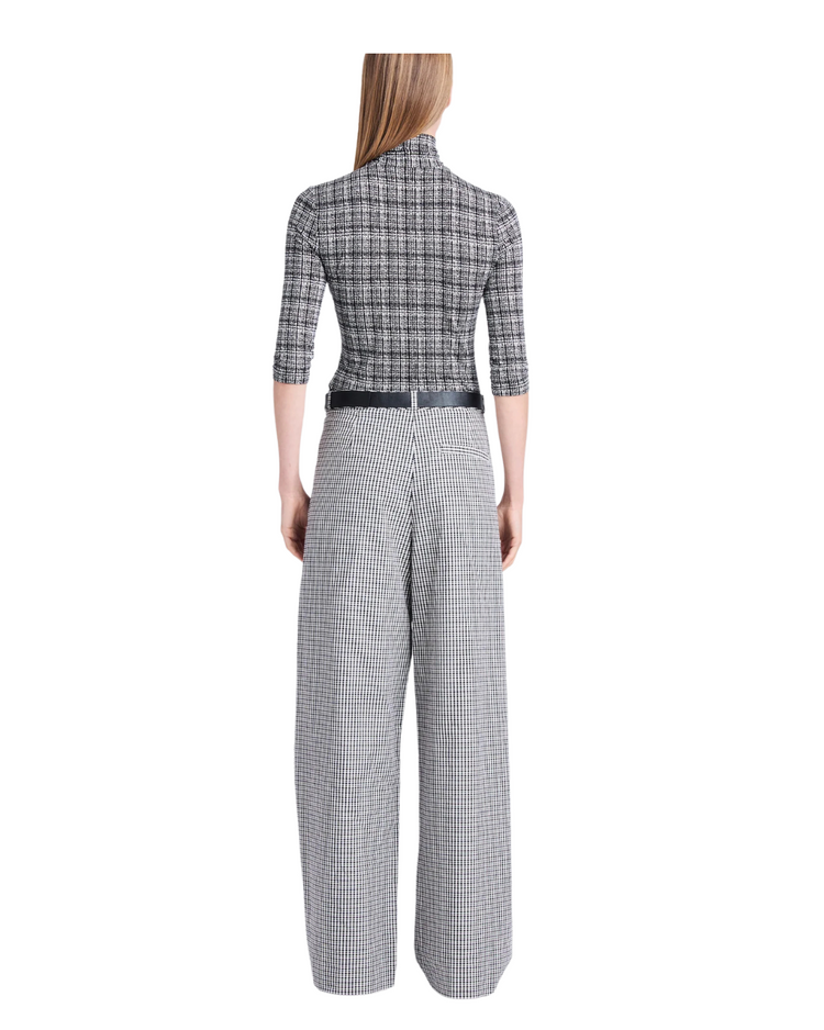 Helena Pant in Grid Crinkle Cotton