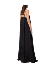 Chiffon Maxi Wide Dress Black