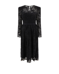 Black Cord Lace Midi Dress