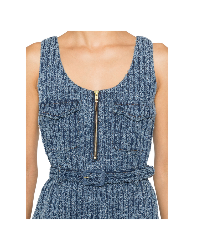 Textured Denim Mini Dress